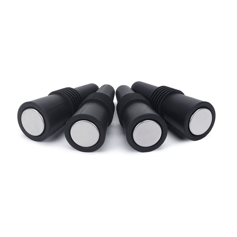 OHMAXHO Wine Stoppers (Set of 5), Silicone Wine Bottle stopper and Beverage Bottle Stoppers, Black - Image 5